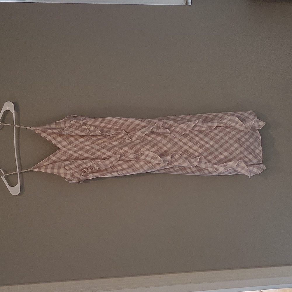 Victoria’s Secret Ruffle plaid pink dress women's L feminine adjustable straps - Picture 3 of 12